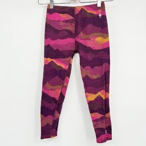 Smartwool Girls Merino Wool Mountain Scape Print Gorpcore Base Layer Leggings M